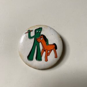 Gumby and Pokey 1980s vintage fan club button pin